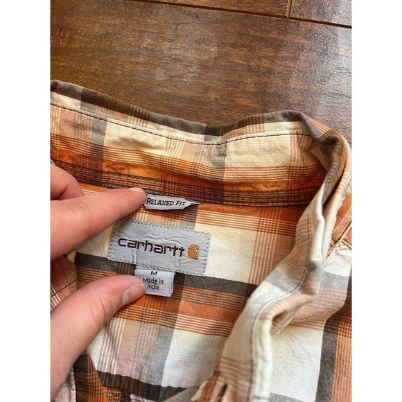 Carhartt Relaxed Fit Short Sleeve Button Down Shirt Size M - Picture 2 of 6